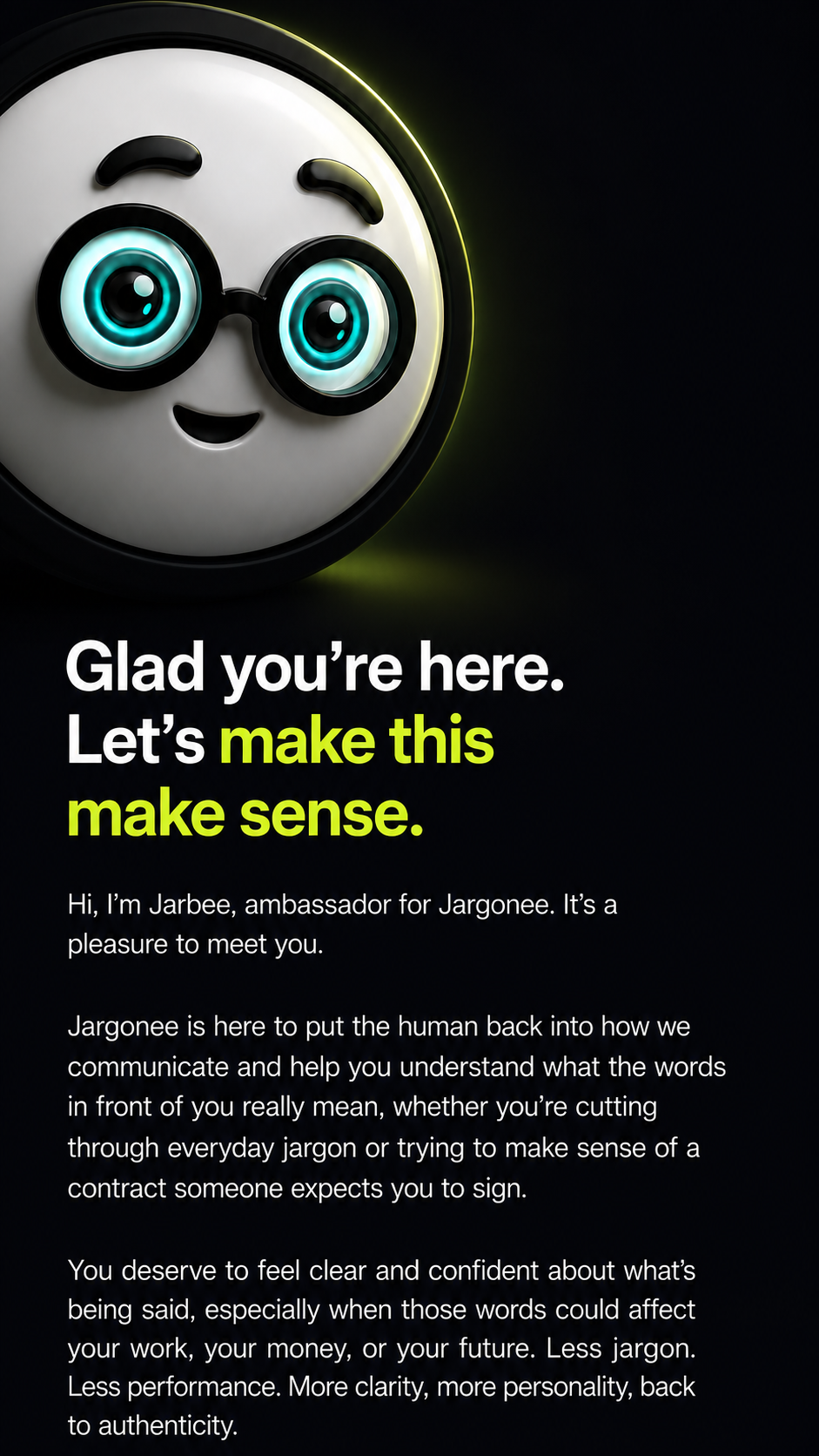 Jargonee — spot jargon and understand it instantly. We spot it. You get it.